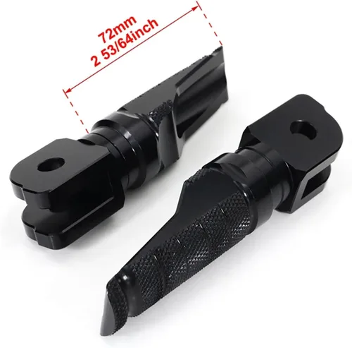 Vista 2 de Reposapiés delantero para motocicleta compatible con MT-07 MT07 Tracer MT-09 Niken XSR700 XJ6 FJR1300 FZ6 Fazer Pedales de aluminio (Color negro)