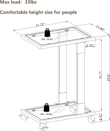 Vista 2 de Mesa auxiliar de cristal plateado, mesas auxiliares cromadas en forma de C con ruedas móviles, mesa acrílica, mesa C deslizante, debajo del sofá