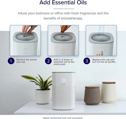 Vista 5 de LEVOIT Purificador de aire Core Mini / LV-H128 Almohadillas aromáticas 12 unidades de repuesto de aceite esencial