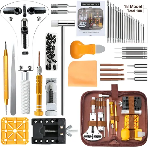 Vista 7 de Kingsdun Kit de reparación de reloj, herramienta de repuesto profesional de batería de reloj, enlace y removedor de espalda, kit de herramientas