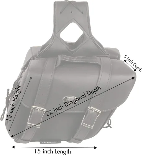 Vista 4 de Milwaukee Leather SH58001ZB tiro inclinado de PVC negro medio con cremallera sobre alforjas - talla única (SH58001ZB-BLK-PCS)