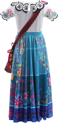 Vista 5 de Cosrea Mirabel Dress Costume for Girls Cosplay Princess Dresses Outfits With Bag for Halloween