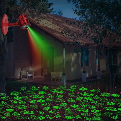 Vista 3 de Yinuo Candle Proyector láser de luces de Navidad con control remoto, decoraciones de Navidad al aire libre, proyector de luces decorativas