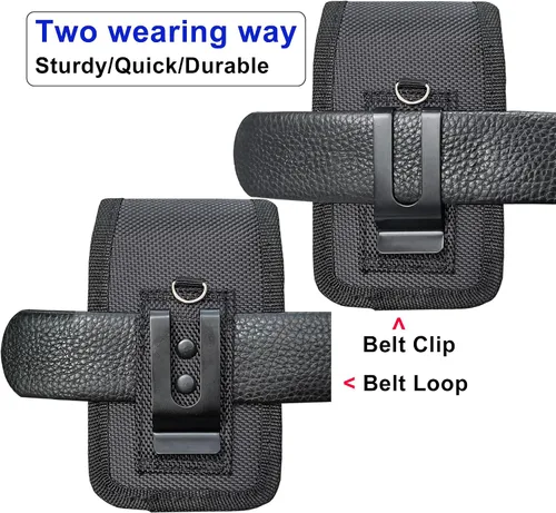 Vista 4 de Funda para teléfono con clip y bucle para cinturón, funda duradera de tela Oxford para TCL Flip 4 5G/3/Go Pro Classic, Alcatel Go, Nokia 2660/2780