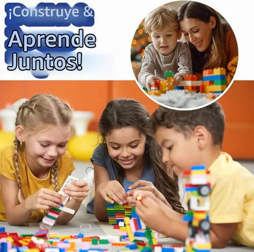 Vista 6 de Placas base para edificio de ladrillo, Placas base de 5 x 5 de color azul (10 piezas), Conectividad en ambos lados, ajuste firme para todas