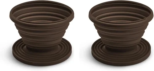 Vista 2 de Fino Cono de café plegable reutilizable y filtro de café de malla flexible reutilizable, tamaño número 2, 2-6 porciones