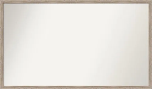 Vista 14 de Amanti Art Espejo de baño blanco para sobre el fregadero, 24 x 27 pulgadas, espejo de tocador rectangular con cuña de madera dura, marco de madera