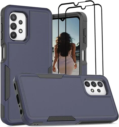 Vista 243 de Jeylly Compatible con Samsung Galaxy A22 5G Funda, Funda Samsung A22 5G con 2pcs protectores de pantalla de vidrio templado