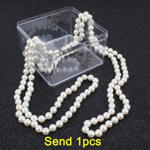 Vista 7 de Flapper Pearls 1920s Collar con perlas de imitación Colgantes de Perlas largos para Bisutería de 55