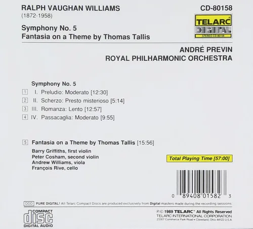 Vista 2 de Symphony No. 5 in D Major / Fantasia on a Theme of Thomas Tallis