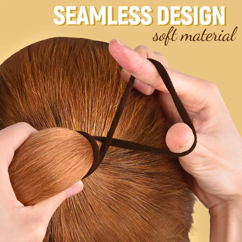 Vista 5 de TsMADDTs - Lazos para el cabello para mujer, 30 lazos de algodón sin costuras para cabello grueso, 500 bandas elásticas transparentes, 2