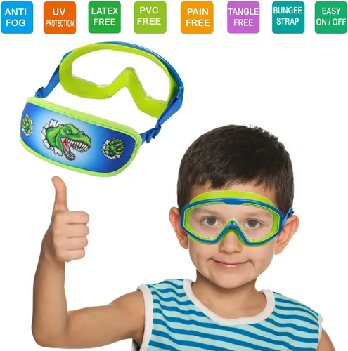 Vista 2 de Kids Swim Goggles Age 3-8, Toddler Goggles No Hair Pull,Child Swimming Mask Fabric Strap