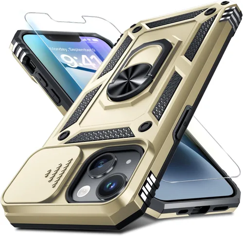 Vista 164 de Janmitta Funda para iPhone 8 Plus/7 Plus/6 Plus, Cubierta de Teléfono con Cubierta Deslizante Integrada para Lente de Cámara + Protector