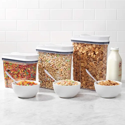 Vista 9 de OXO Good Grips Dispensador hermético de cereales POP de tamaño mediano (3.2 L)