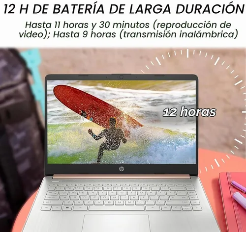 Vista 6 de Laptops HP de 14 pulgadas color oro rosa con Windows 11 - 32 GB de RAM - 192 GB de almacenamiento - Microsoft 365 - Procesador Intel Celeron N4120