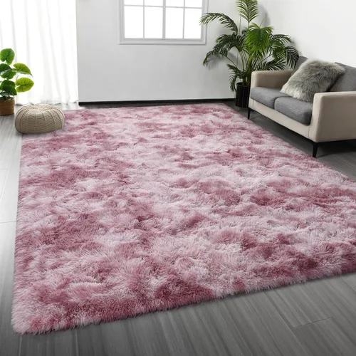 Vista 20 de Deerhoo Alfombra de Área Shag, 4 X 6 Alfombras de Felpa Suaves para Sala de Estar, Alfombra Ultra Suave Esponjosa y Peluda para Dormitorio, Alfombra