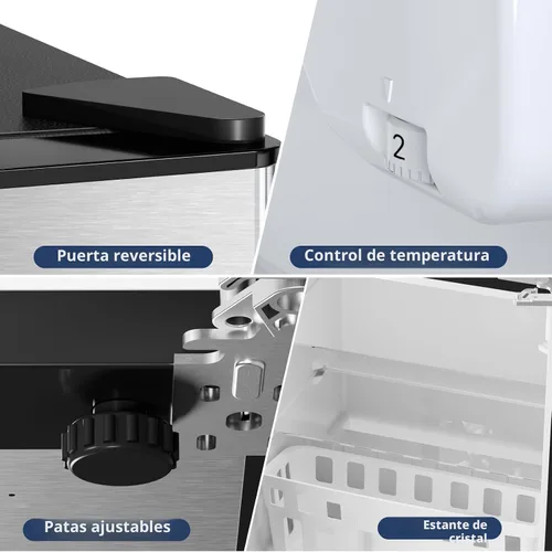 Vista 5 de Antarctic Star - Refrigerador compacto con congelador, mini refrigerador de 2 puertas, estante ajustable, termostato ajustable, para dormitorio
