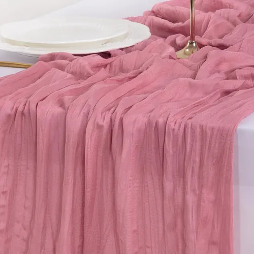 Vista 10 de Socomi Camino de mesa beige para primavera y Pascua, camino de mesa de 170 pulgadas, paño de queso de 14 pies, gasa bohemia rústica para decoración