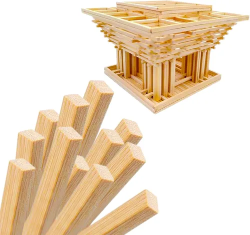 Vista 8 de Dtmasao Varillas de Espiga de Madera de 1/2 x 6 Pulgadas 10 PIEZAS - Palos de Madera Varillas de Espiga de Madera - Palos de Bambú Sin Terminar