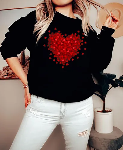 Vista 2 de Sudadera para el día de San Valentín para mujer, divertida camiseta de manga larga con estampado de corazón y corazón