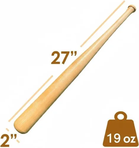 Vista 2 de KOTIONOK Bate de Béisbol de Madera Maciza de Haya Genuina - 27" 29" 31" Bate de Tball, Entrenamiento con Pesas, Juegos Casuales - Diseño Clásico