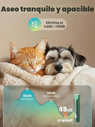 Vista 3 de oneisall Kit de aseo para perros 4 en 1 con pantalla LCD verde