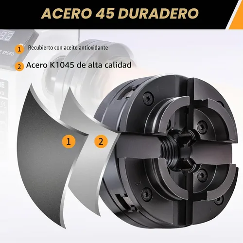 Vista 2 de CXRCY Portabrocas de torno de 4 pulgadas para carpintería, juego de mandíbulas de torno de madera autocentrante de 4 mandíbulas con rosca de 1 x 8