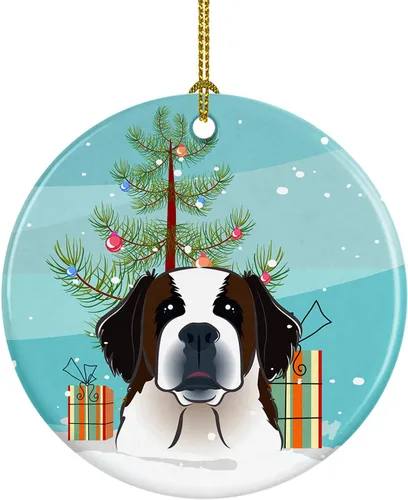 Vista 14 de Caroline's Treasures Adorno de cerámica para árbol de Navidad y Alaskan Malamute para colgar en el árbol de Navidad, para el hogar, Navidad