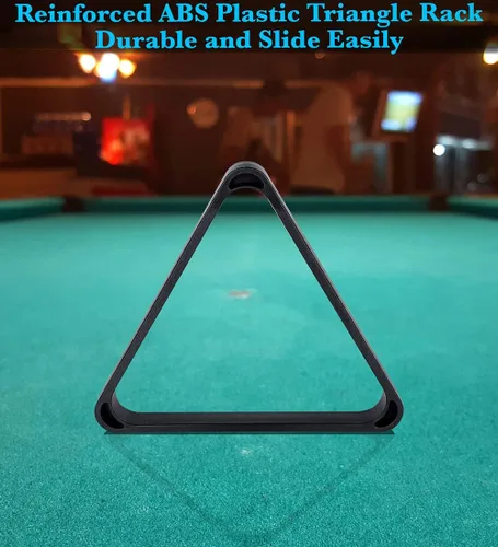 Vista 9 de JAPER BEES Bolas de billar con estante de bolas triangular, tizas de taco, calcomanías de mesa y reemplazos de puntas, accesorios para mesa de billar