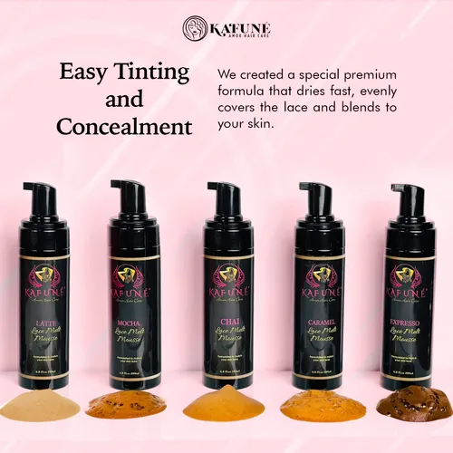 Vista 9 de Kafune - Mousse para fundir tinte – Corrector para pelucas de encaje, pelucas de cabello, tupés y piezas de cabello – Control de bordes de acabado
