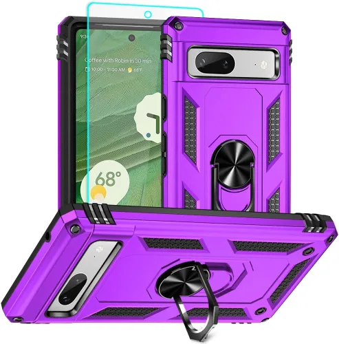 Vista 7 de Funda para Pixel 6a, Google Pixel 6A con protector de pantalla HD, [grado militar de 16 pies probada en caídas], anillo protector a prueba de golpes