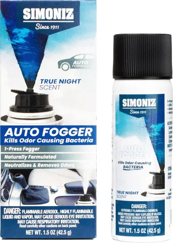 Vista 2 de Simoniz Ambientador de coche Car Bomb Fogger: potente eliminador de olores y niebla refrescante (True Night, 2 paquetes)