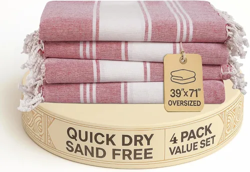 Vista 43 de LANE LINEN Toalla de Playa, Paquete de 2 Toallas de Playa de Gran Tamaño, 39"x71", Toallas de Piscina de Secado Rápido para Adultos, Absorbentes a