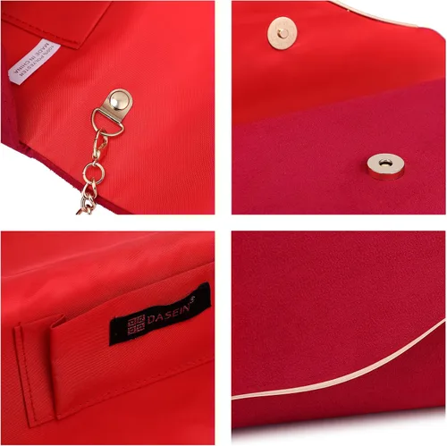 Vista 6 de Dasein Bolso de noche de gamuza sintética para mujer, para boda, fiesta, graduación, bolsos formales con correa para el hombro