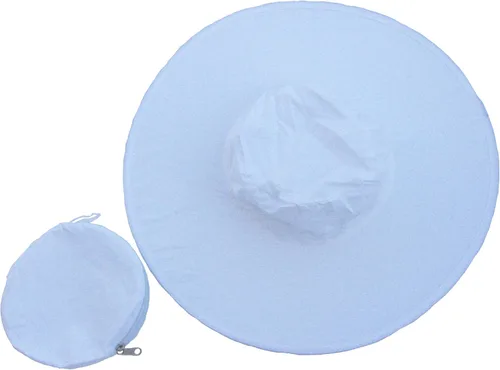 Vista 2 de Twist-and-Fold Hat Sombrero plegable de algodón para mujer, borde de 18.0in de diámetro