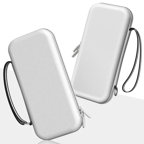 Vista 7 de Mooroer Funda de transporte para Switch compatible con consola Nintendo SwitchSwitch OLED, funda protectora blanca dura portátil para interruptor