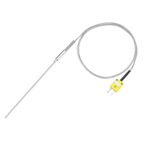 Vista 21 de MECCANIXITY Sonda de sensor de temperatura tipo K con termopar y enchufe, sonda de temperatura del medidor -50 a 1100°C (-58 a 2012°F), acero
