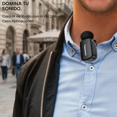 Vista 3 de Mini micrófono inalámbrico Yuaceuco para tabletas Android iPhone 2TX+1 C RX+1 Adaptador Lightning+Funda de carga