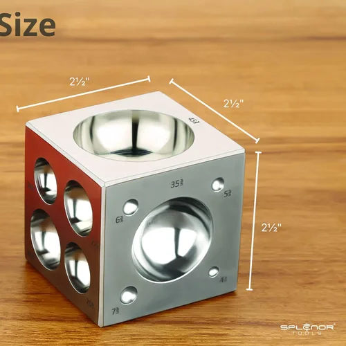 Vista 6 de Splenor Tools Bloque de cúpula de acero Dapping - para la fabricación de joyas - Herramienta de formación de metal - Troquel de modelado