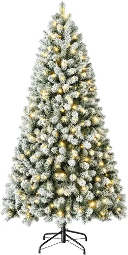 Vista 16 de NEWBULIG Árbol de Navidad preiluminado de 4.5 pies con bayas rojas Verde