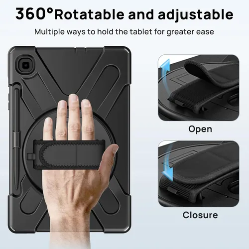 Vista 6 de Gerutek Funda para Samsung Galaxy Tab S6 Lite de 10.4 pulgadas 2024/2022/2020, funda protectora de cuerpo completo con protector de pantalla
