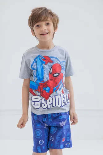 Vista 2 de Marvel Conjunto de camiseta de Spiderman y pantalones cortos de rizo francés de los Vengadores