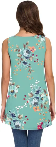 Vista 2 de AWULIFFAN Camiseta casual de verano de manga corta con cuello en V para mujer
