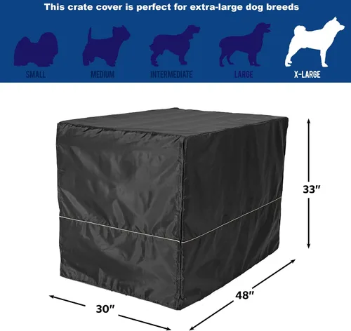 Vista 6 de MidWest Homes for Pets XL Funda para jaula de perro, cubierta de perrera de poliéster negro para dar privacidad, se ajusta a la mayoría