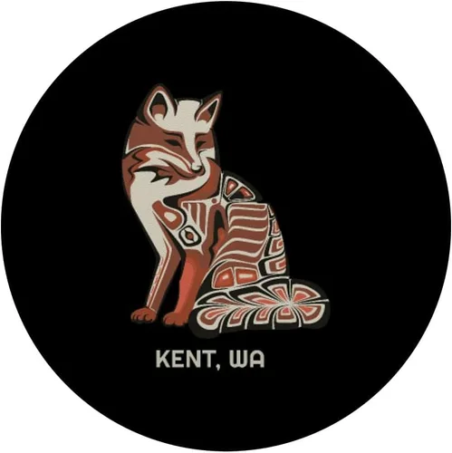 Vista 3 de Tribal Fox Kent WA Native American Haida estilo PopSockets Grip y soporte para teléfonos y tabletas PopSockets estándar PopGrip