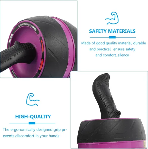 Vista 5 de CHILDWEET Ab Roller Wheel with Extra Mat for Home Fitness Core Workout Comfortable Handle Abdominal Training Equipment for Strengthening Abs Back