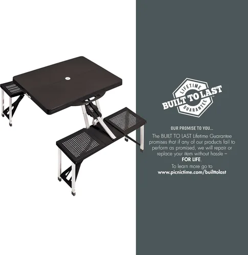 Vista 7 de Detroit Lions - Mesa de picnic portátil plegable con asientos, (negro)