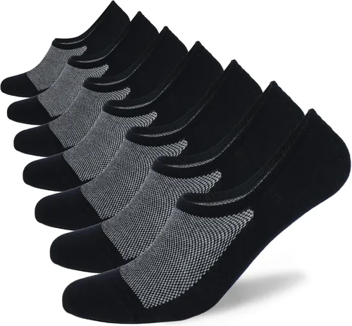 Vista 11 de WANDER No Show Socks Mens 7 Pair Thin Non Slip Invisible Cotton Durable Sox 7 gris oscuro.