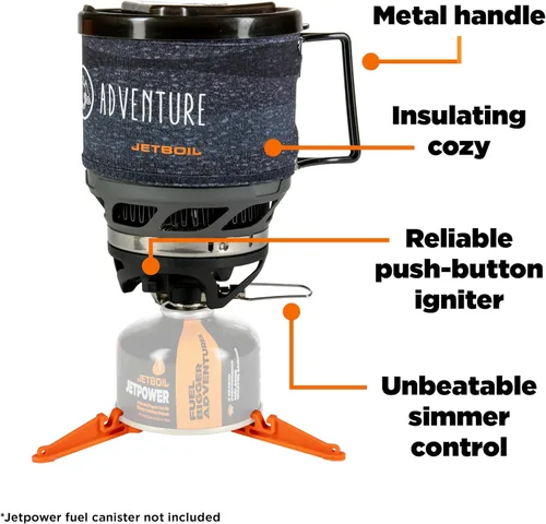 Vista 2 de Jetboil MiniMo - Sistema de cocina para estufa de camping y mochileros con control de calor ajustable