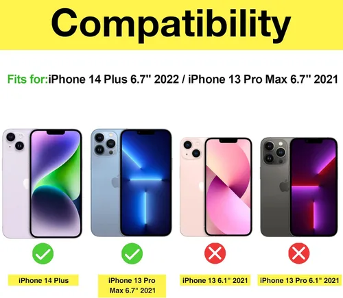 Vista 2 de ProCase Paquete de 2 protectores de pantalla para iPhone 14 Plus/iPhone 13 Pro Max de 6.7 pulgadas, protector de pantalla de vidrio templado